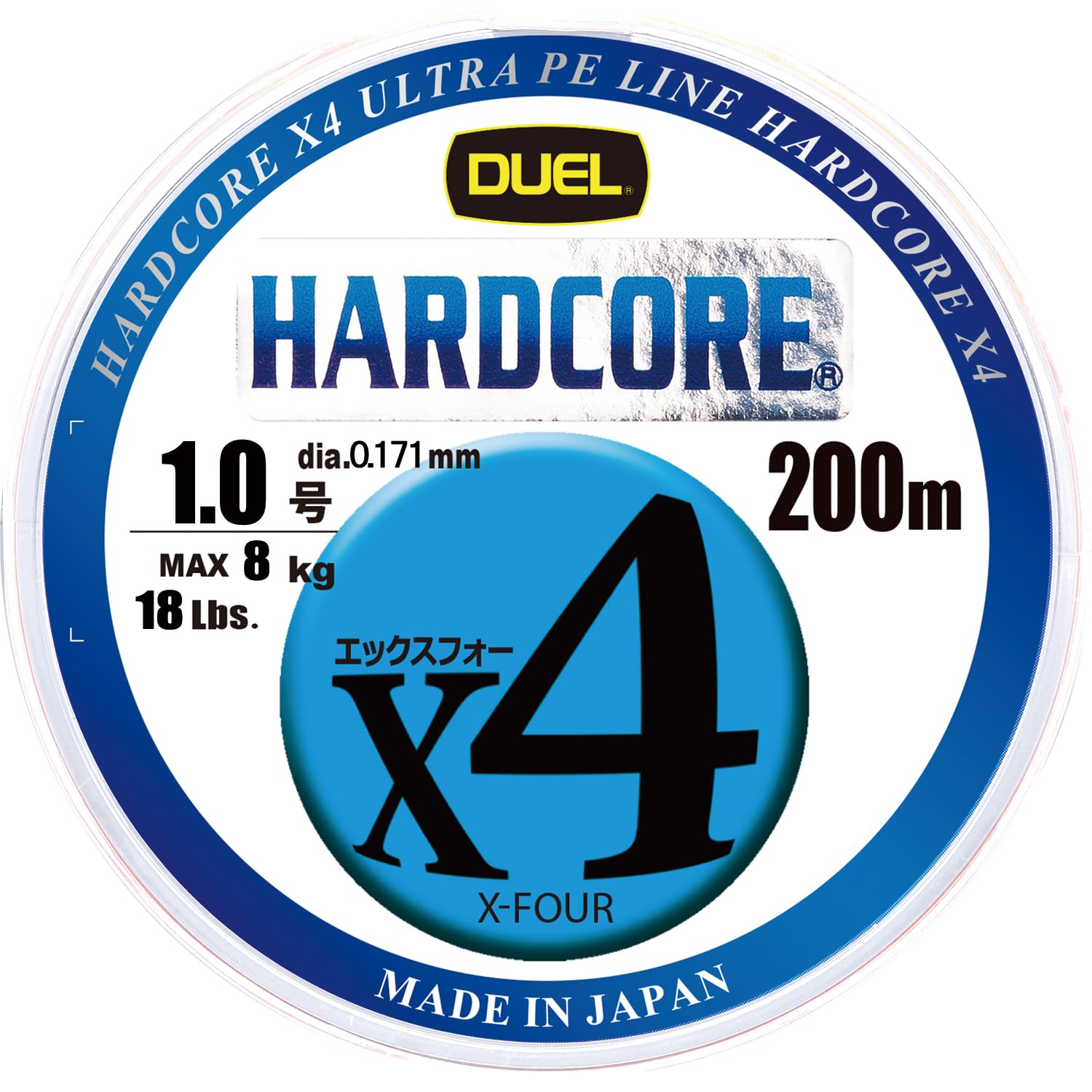 

DUEL HARDCORE X4 PE Fishing Line High 200m 5 Marking (High Strength, Sensitivity) 1.0 Colors/Yellow H3247N-5CBL