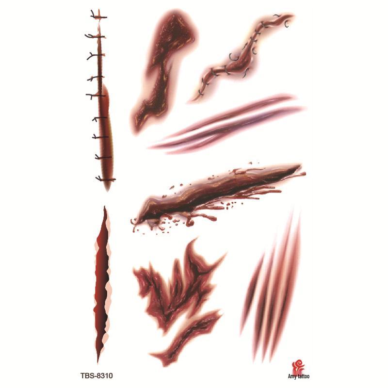 Wasserdichte realistische Halloween Horror Tattoo-Aufkleber