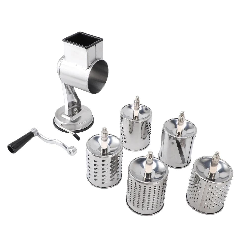 with 5 Blades Rotary Hand Crank Nut Grinder Manual Vegetable Slicer Cheese Grater  Prepare Meal