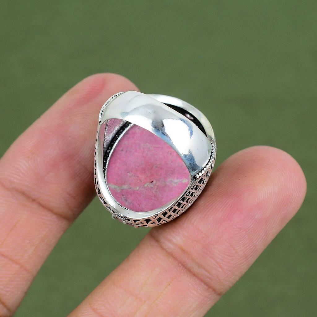 Thulite Ring 925 Sterling Silver Ring Natural Gemstone Jewelry Handmade Birthstone Ring Thulite Jewelry Gifts For Him Available In Ring Size