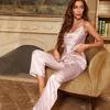 Ice Silk Pajamas Women's Casual Home Wear Fashion Sexy Sleep Trousers Suspenders Set