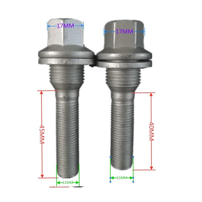 M12 x 1.25 ALLOY WHEEL EXTRA LONG THREAD BOLTS FLAT SEAT WASHER Bolt For Peugeot Citroen C4 C5
