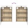 Bathroom Furniture Set 4 Pcs Sonoma Oak Engineered Wood and Glass