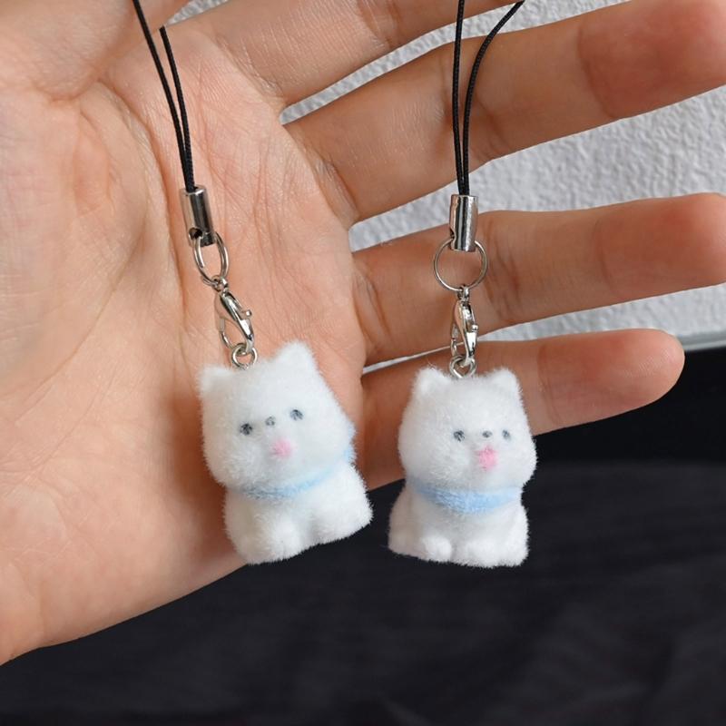 Resin 3D Dog Design Phone Charm Keychain Decoration Accessory With Realistic Texture For Pets Lovers
