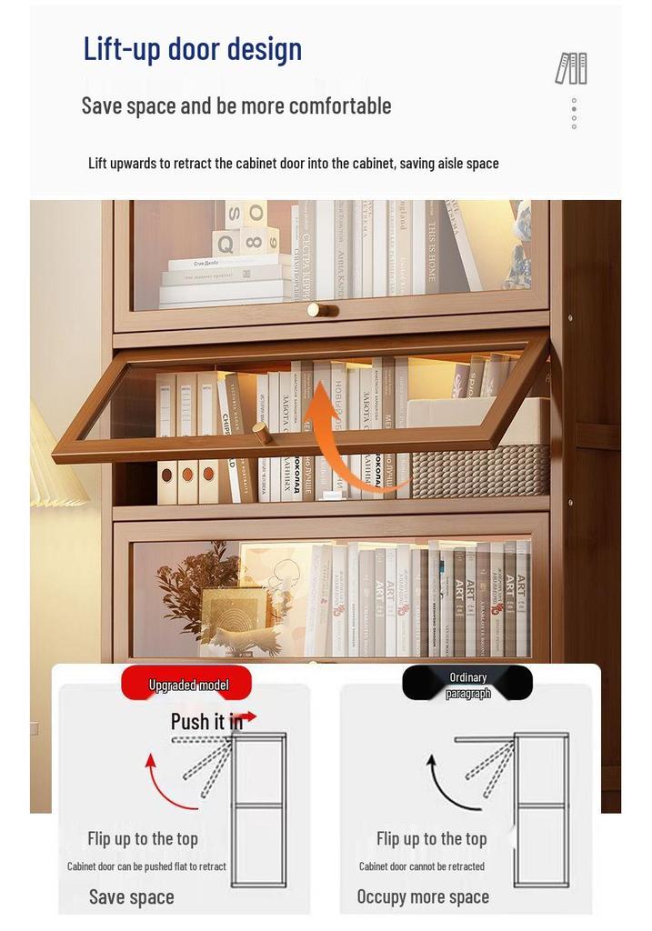 Floor-Standing Bookshelf for Students and Children - Compact Storage Cabinet for Small Apartment Living Rooms