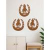 3-Piece Horseshoe Metal Wall Art Set, Western Cowboy Home Decor, Rustic Farmhouse Hanging Ornaments, Modern Bedroom & Living Room Decoration, Durable