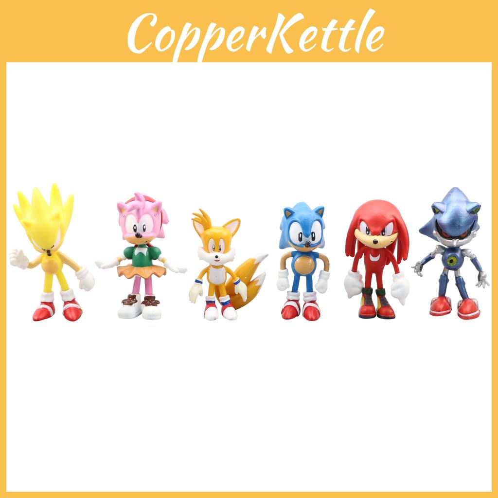 Sonic Shadow Hedgehog Figures Set Of 6 High-quality Pvc Toys For Kids