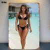 Retro Vintage Beach Bikini Girl Metal Wall Art Bedroom Decor Tin Sign