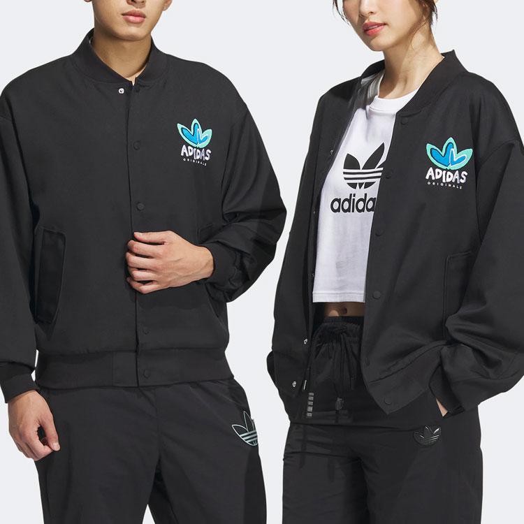 adidas Originals Special Series Heart Logo Bomber Jacket, Unisex Fashion Casual Outerwear Black IK8663