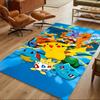 Pikachu Energy Burst Cleanable Rug Soft Plush Non-slip Bottom Bedroom Bedside Mat Retro American Style Christmas Gift for Friends