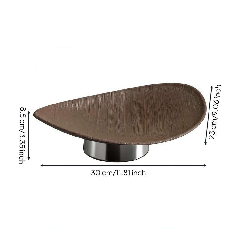 Pedestal Tray Shatterproof Boat-Shaped Low-Profile for Coffee Table