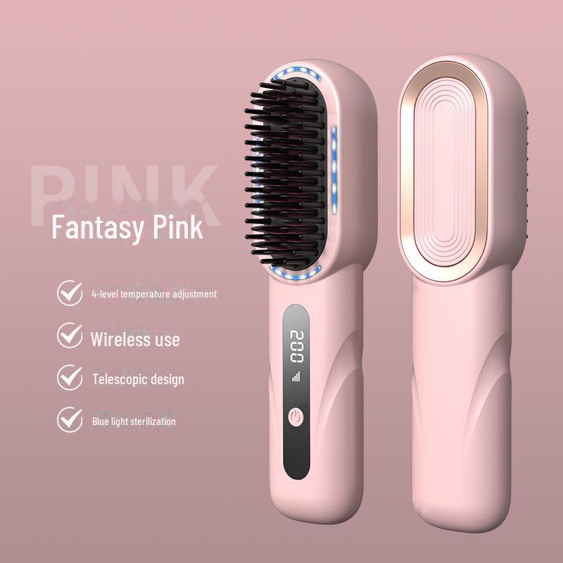 

Портативная беспроводная расческа двойного назначения: Бережно относится к волосам, выпрямляет или завивает, перезаряжаемый, подходит для использования в общежитии