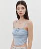 ITOV SEOUL Ribbon Shirred Bustier Top Bl