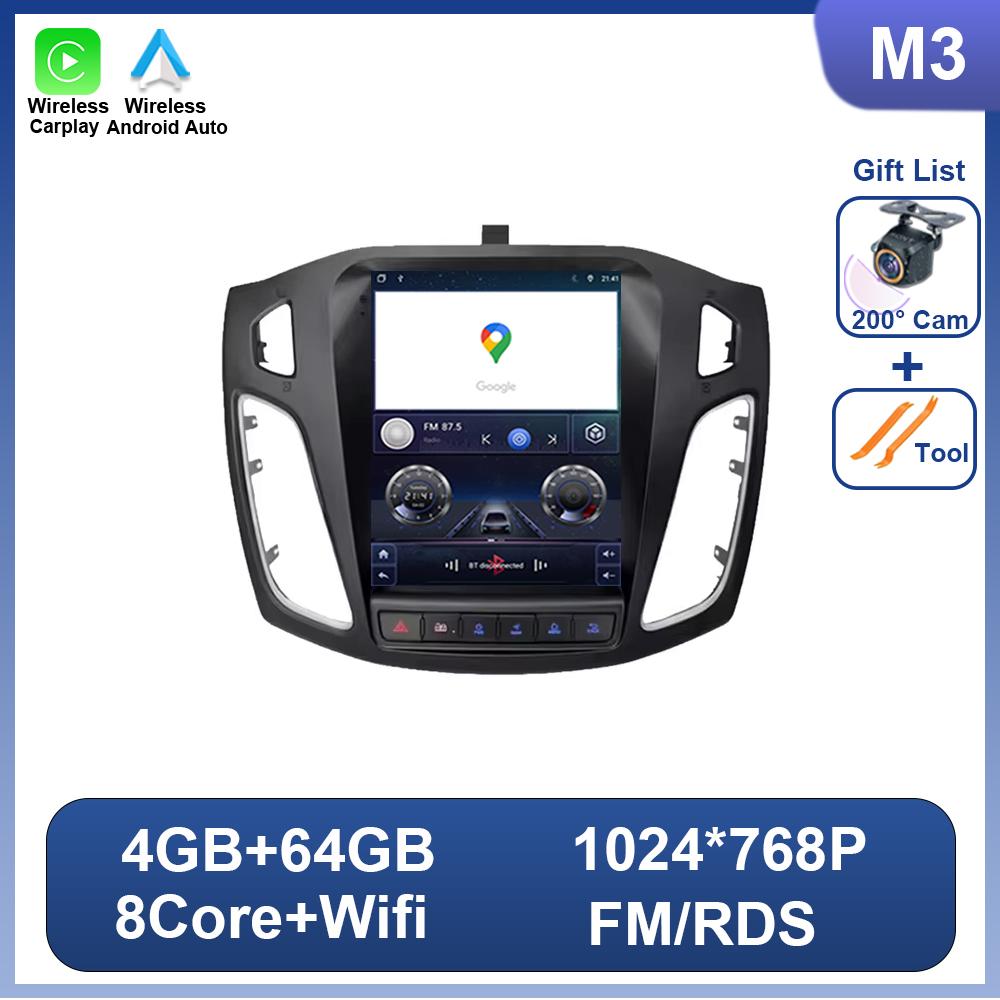 9.7 Inch 8 Core 2 Din Android 14 Car Radio For Ford Focus 3 Mk 3 2011 2012 - 2019 Multimedia Video Playe Carplay Auto Stereo DVD