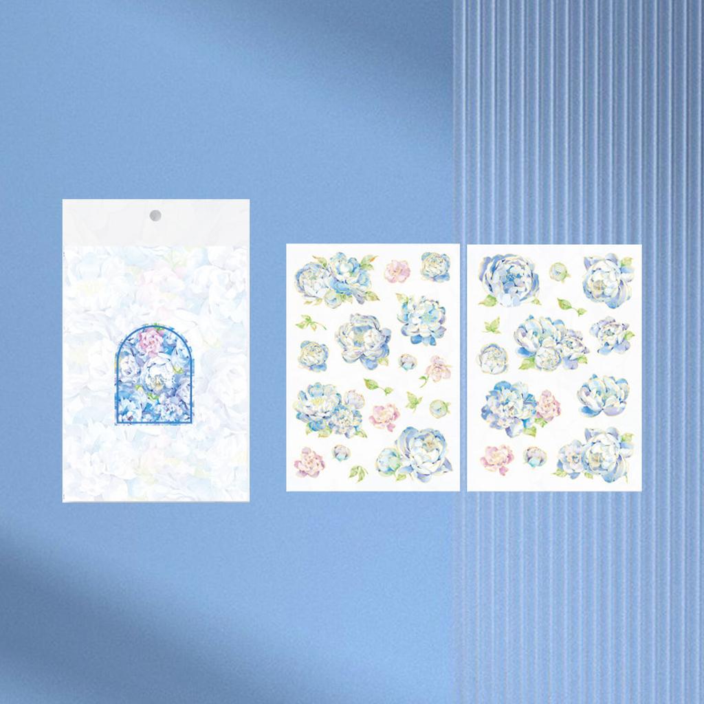 2 Sheets Flower Decals Easily Peel Off Durable Waterproof PET Multi Purpose PET Plants Stickers for