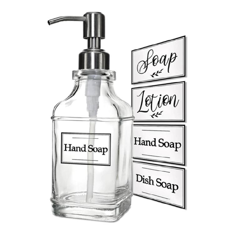 2 Piezas Dispensadores de Gel de Ducha de Vidrio Capacidad 550ml Botella Dispensadora de Líquido Recargable Dispensadores de Jabón