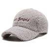 Plush Baseball Cap Letter Embroidery Lamb Wool Caps Women Sun Hat Girls Outdoor Warm Winter Snapback Korean Fashion Baseball Cap