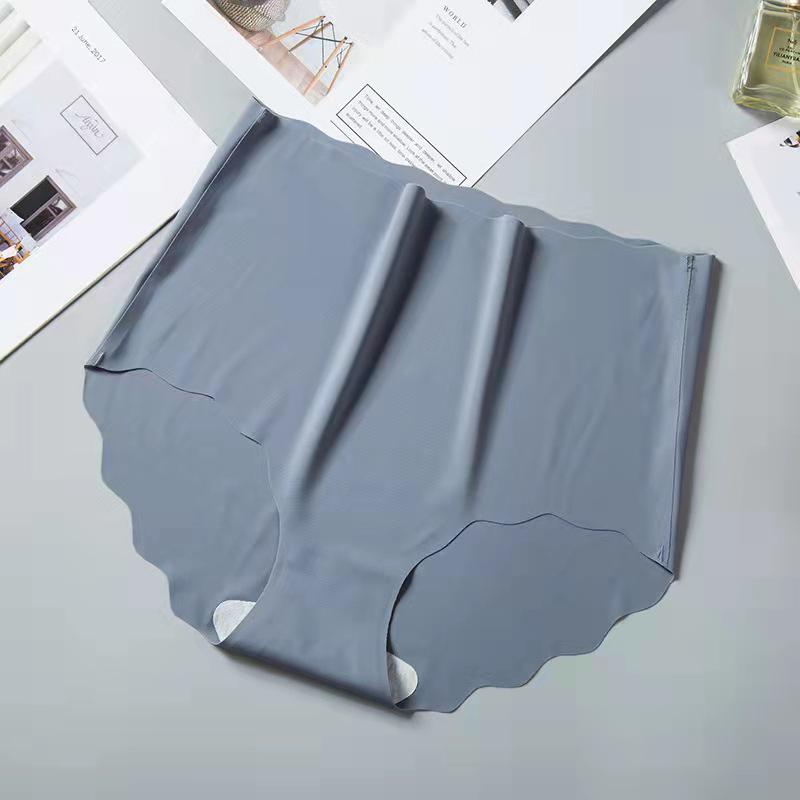 High-Waisted Seamless Ice Silk Panties - Women's Summer Cute Abdomen Control.