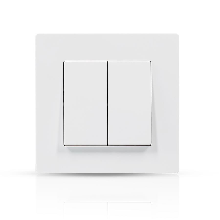 China New Model European Standard White / Black / Gold Flame Retardant PC Plate 2 Gang 1 Way 2 Way Modern Wall Light Switch (Gold,86*86mm&Eu Standard) золотой