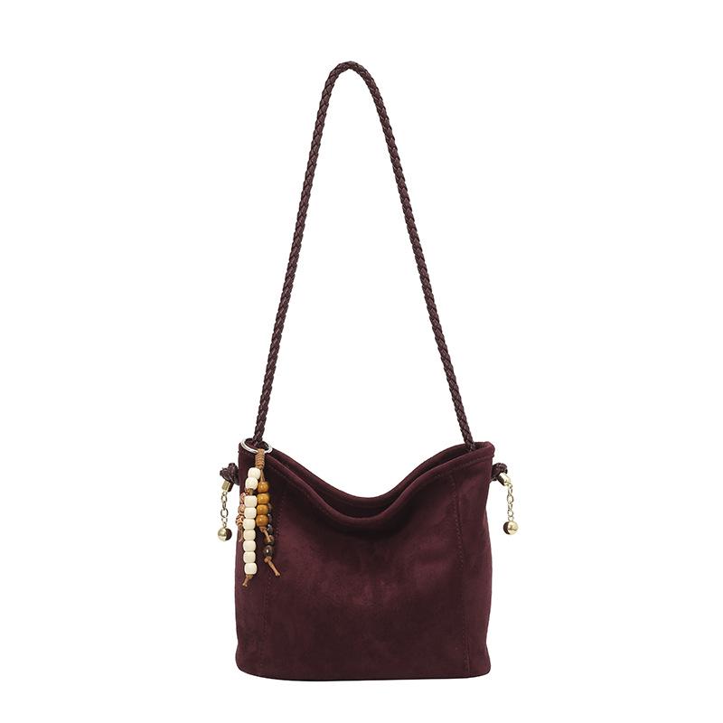 

Винтажная замшевая сумка-тоут большой вместимости 2025 - Повседневная кроссбоди на осень/зиму Single Bag красный