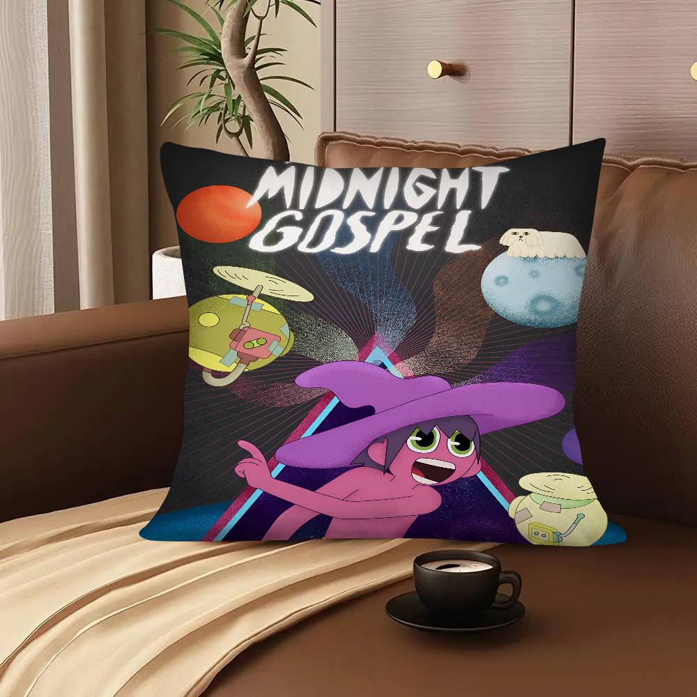 Anime T-The Midnight Gospel Pillow Case Square Pillow Bedroom Sofa Leisure Comfort Cushion Car Living Room Home Decoration 16x16Inch