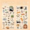 2sheets Kawaii Cat Daily Cartoon Die Cutting Stickers DIY Diary Phone Case Scrapbook Aesthetics Stationery Stickers