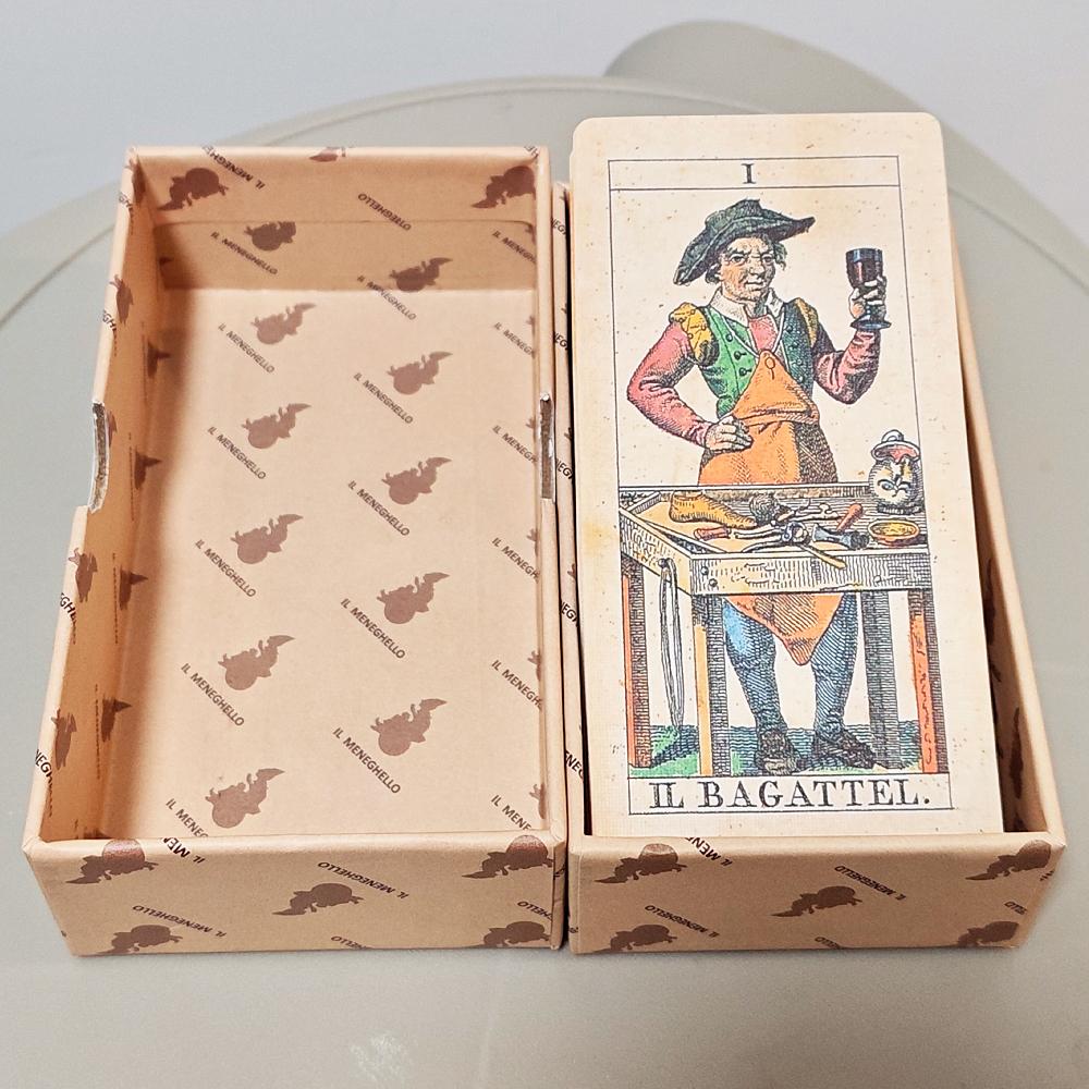 12*6cm Tarot Soprafino 1830 Vintage Italienisches Tarot Deck in Stabiler Box, Historische Reproduktion, 78 Karten Doppelt geprägt