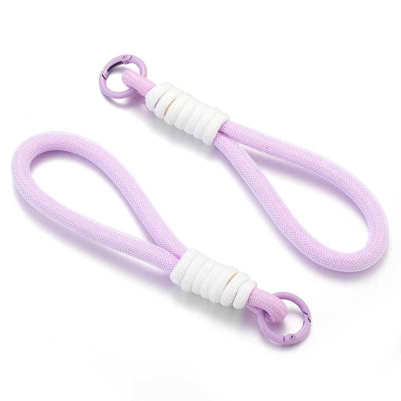 10 colors Mesh Lanyard Fluorescent Braid Rope Phone Case Hanging Cord Keychain Bag Pendant DIY Keychain V1002
