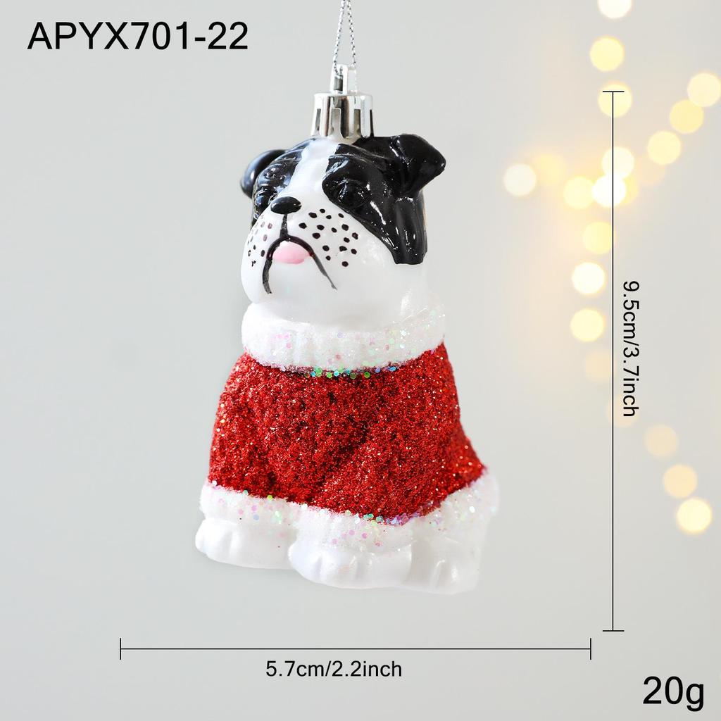 Red and White Sticky Powder Plastic Cartoon Pendant for Christmas Tree Decoration
