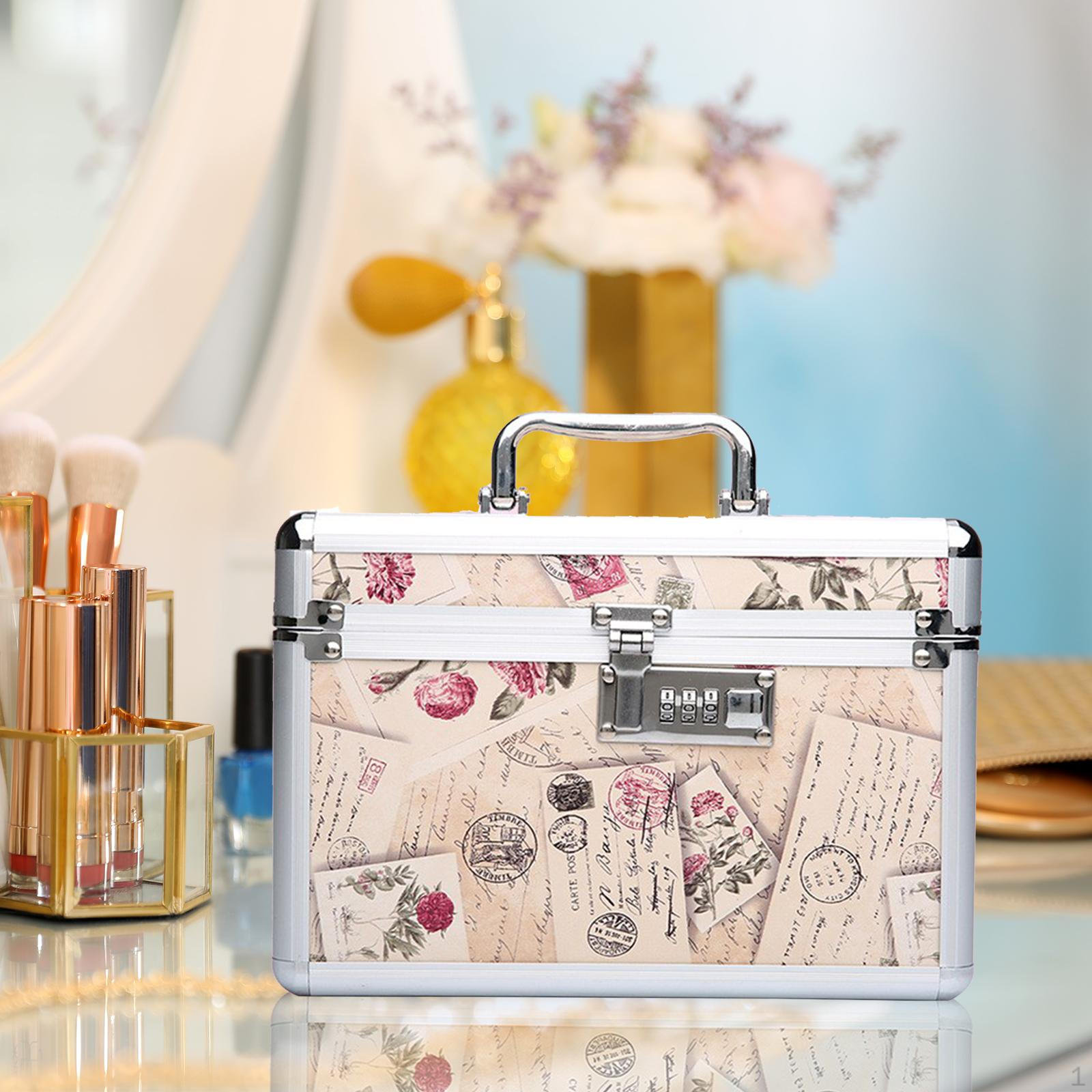 

Косметический ящик для хранения с подносом, портативное зеркало для макияжа, чемодан для поезда M Envelope