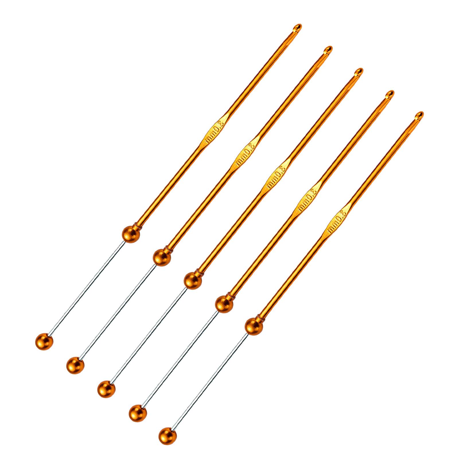 

Набор из 5 металлических крючков для вязания крючком, ручной работы, с бусинами, игла для вязания крючком, игла для ручного вязания