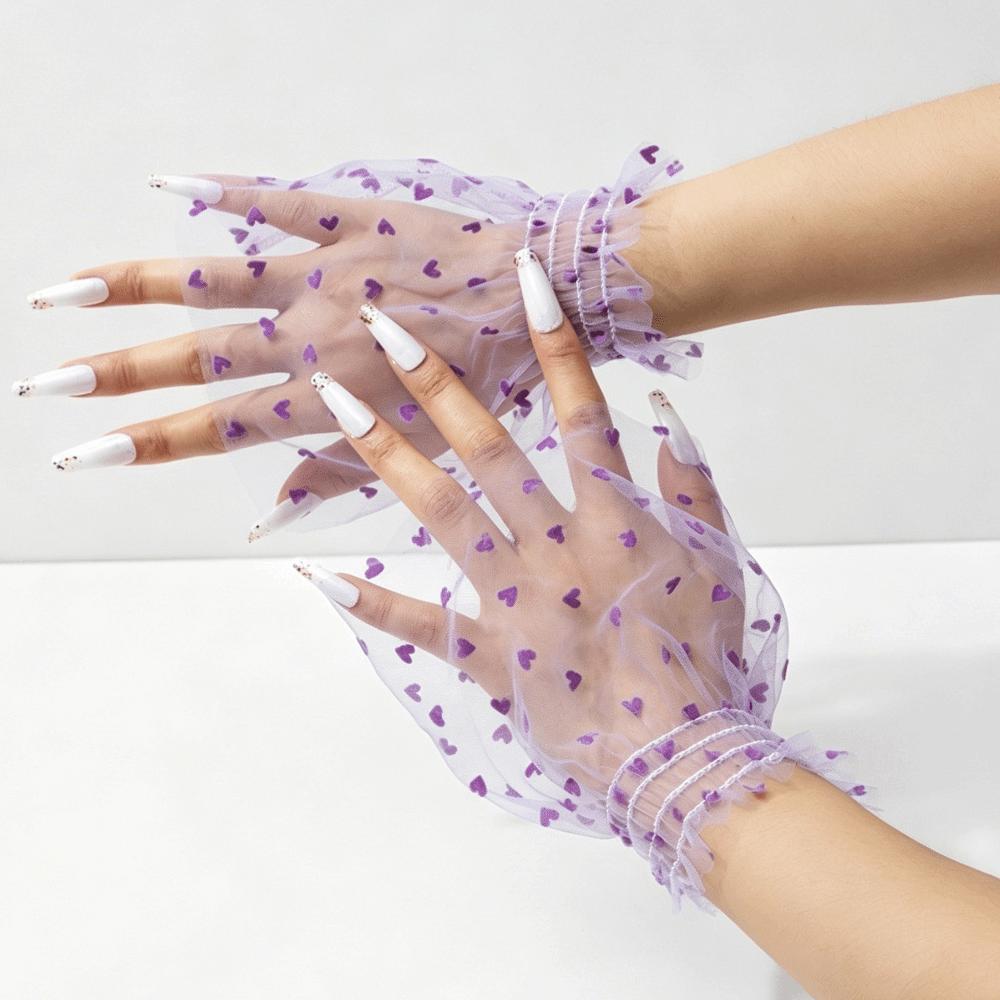 Sweet Nail Art Sleeves Lace Fake Pleated Cuff Lolita Style Polka Dot Fake Sleeves Cosplay