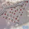 Sweet Strawberry Bow Nail Art Stickers 5D Gold Silver Strawberry Cherry Metal Nail Stickers DIY Nails Decoration Decals