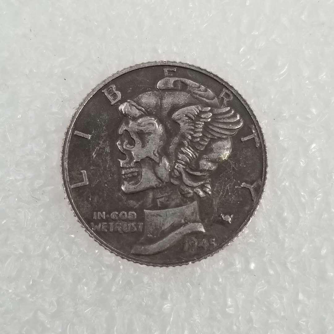 Antique 1945 Beggar Nickel Silver Dollar Commemorative Coin #316 Copper