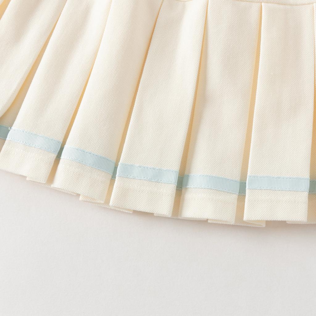David Bella Girls' Half Skirt Set Spring New Children's College Style Pleated Skirt Two-piece Set
