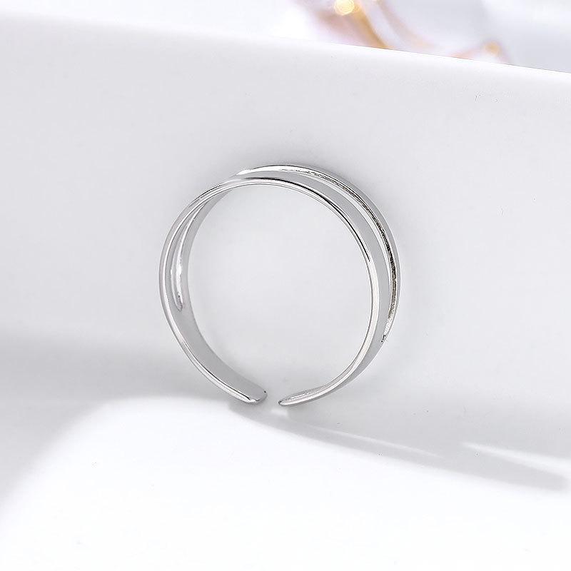 Korean Version of Korean Fashion Temperament Two-line Ring Women's Design Sense Niche Simple Cold Wind Jewelry
