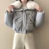 New lamb wool big fur collar women's short high-end celebrity style temperament small winter cotton-padded coat batch