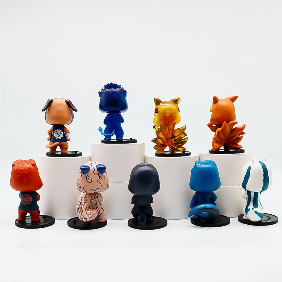 Anime 9pcs/set Naruto Figures Model Naruto Sasuke Kakashi 8cm Doll Costume Design PVCToys Dolls Kid Gift