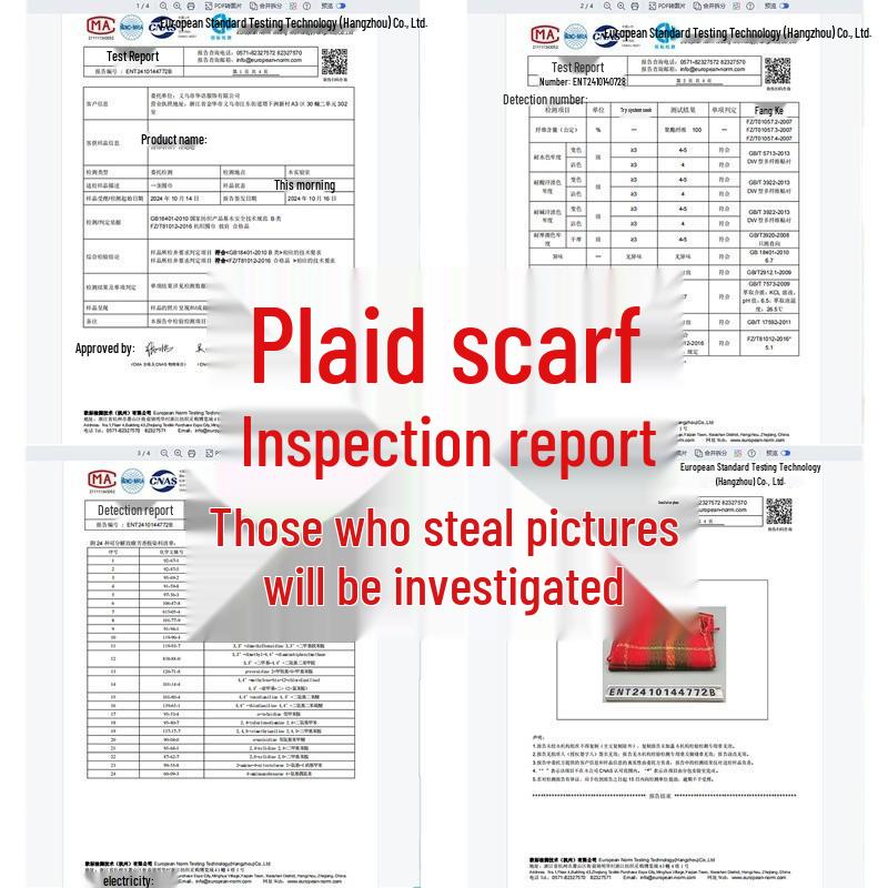 Red Plaid Imitation Cashmere Scarf: Versatile, Warm, High-End Shawl for Men & Women