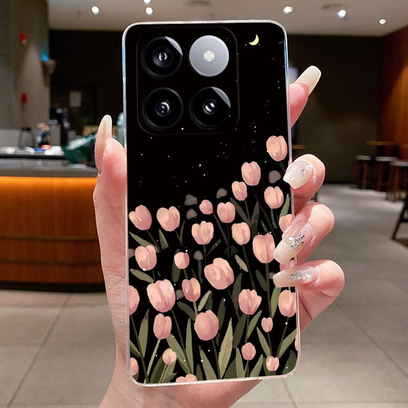 For Xiaomi 14T / Xiaomi 14T Pro Case Clear Luxury Fashion Butterfly Flower Soft TPU Silicone Casing Cover Transparent Phone Case