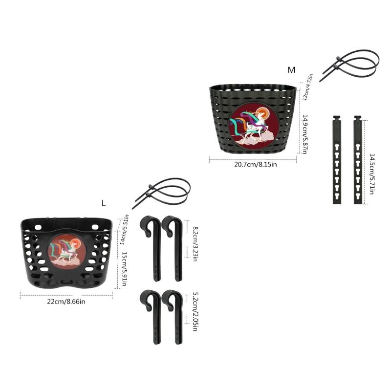 Front Handlebars Basket Waterproofs Childrens Bicycles Basket Plastic Tricycles Basket for School, Outdoor, Cyclings