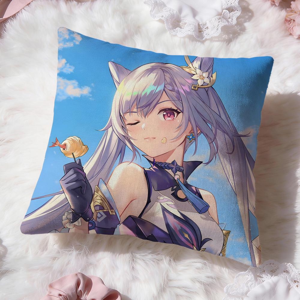 Keqing genshin impact Cushion Cover Premium Comfort Reversible Pillow Cove -Two in One Design for Any Room & Car Interior