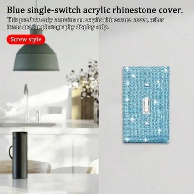 Fashion Sparkling Switch Decorative Cover Dustproof Flashing Socket Cover Rhinestone Sturdy Switch Board Cover Electrical Cover