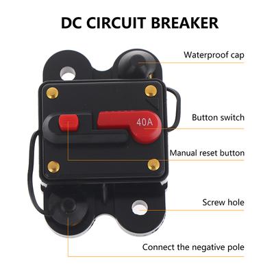 Waterproof Circuit Breaker Reset Fuse Inverter DC12V 24V 30A 40A 50A 60A 80A 100A 150A 200A 250A 300A Home Solar System Parts