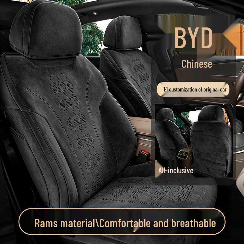 Compatible with 26 BYD Han DMI/EV, All-Season Perforated Full Surround Seat Cushion Cover.