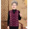 Old man spring and autumn winter clothes women's vest grandma wearing vest old lady knitted cardigan mother sweater vest