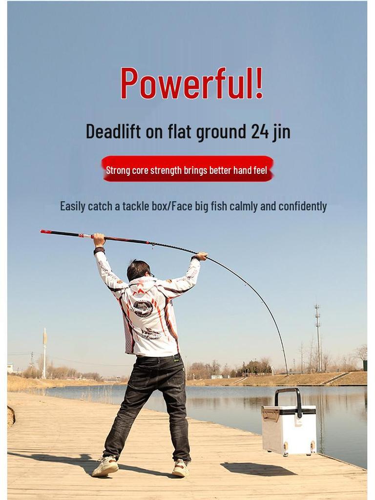 Multi-Section Carbon Casting Rod for Big Fish with Large Guide Rings