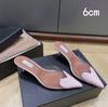 Fashion 2025 Fairy Style Summer Sexy And Versatile Transparent Half-Slipper Women'S Pointed-Toe Thin-Heeled High-Heeled Sandals Slipper
