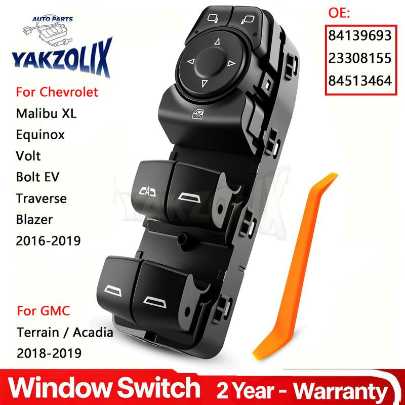 LHD Window Control Switch Glass Lifter Button for Chevrolet Bolt EV Equinox Malibu Traverse VOLT GMC TERRAIN 84513464 23308155