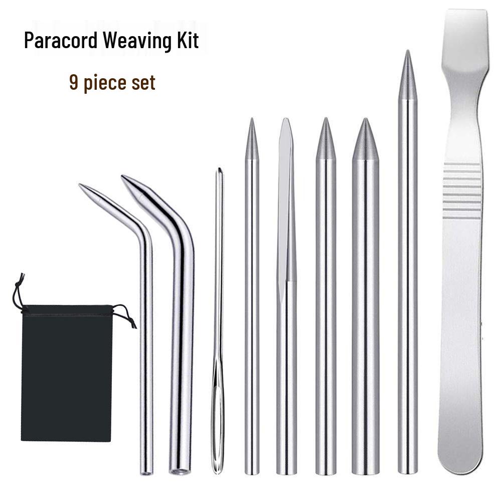DIY Paracord Bracelet Weaving Tool Set with Steel Needle and Wood Frame